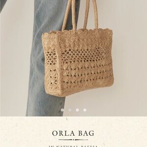 Doen Tan Woven Tote Bag with Leather Handles